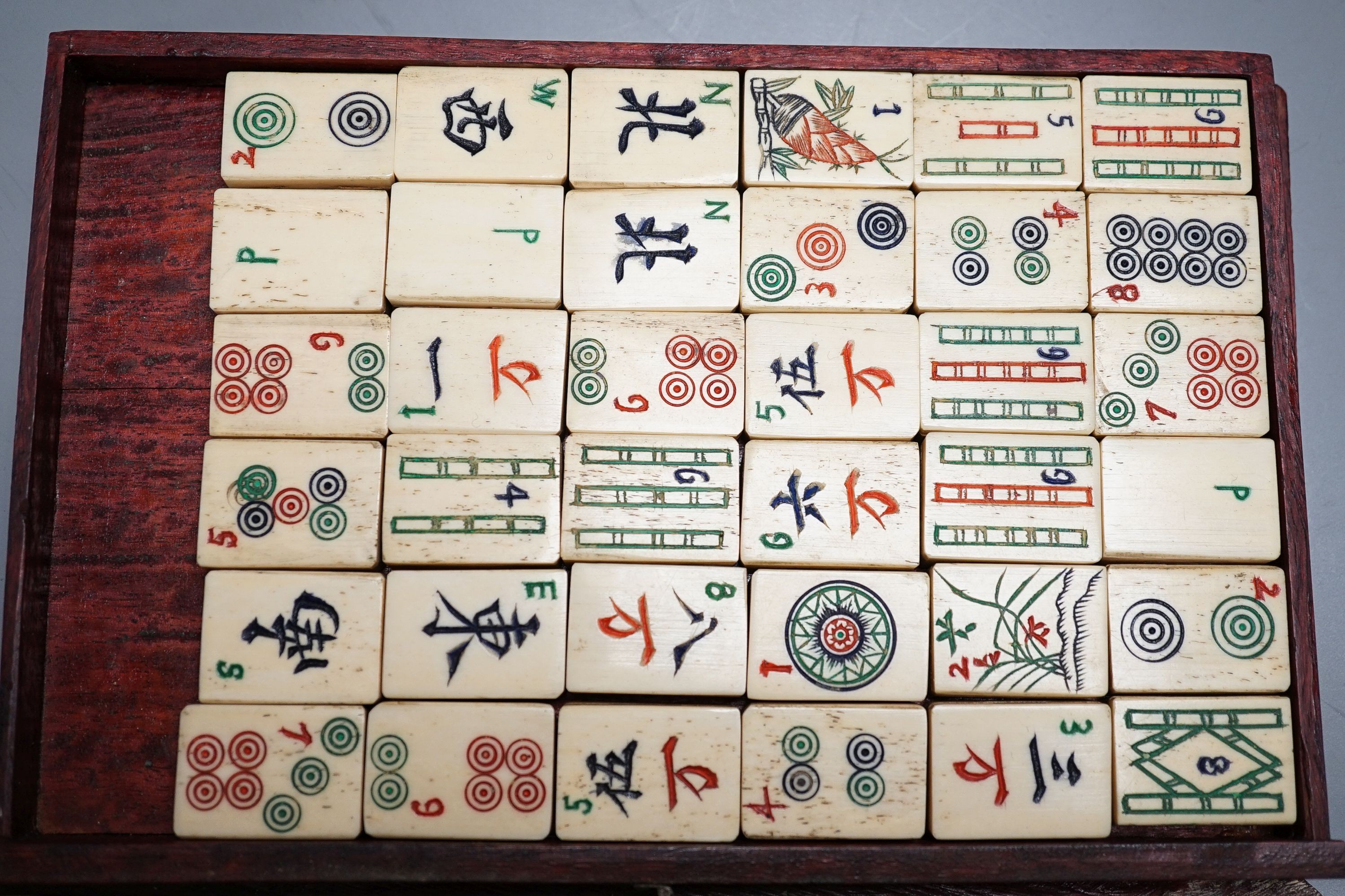 A Chinese mahjong set